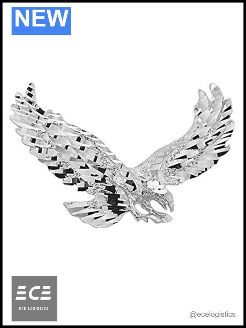 Sterling Silver Eagle Charm Necklace Pendant Religious Jewelry